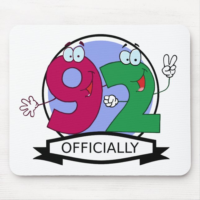Officially 92 Birthday Banner Mouse Pad (Front)