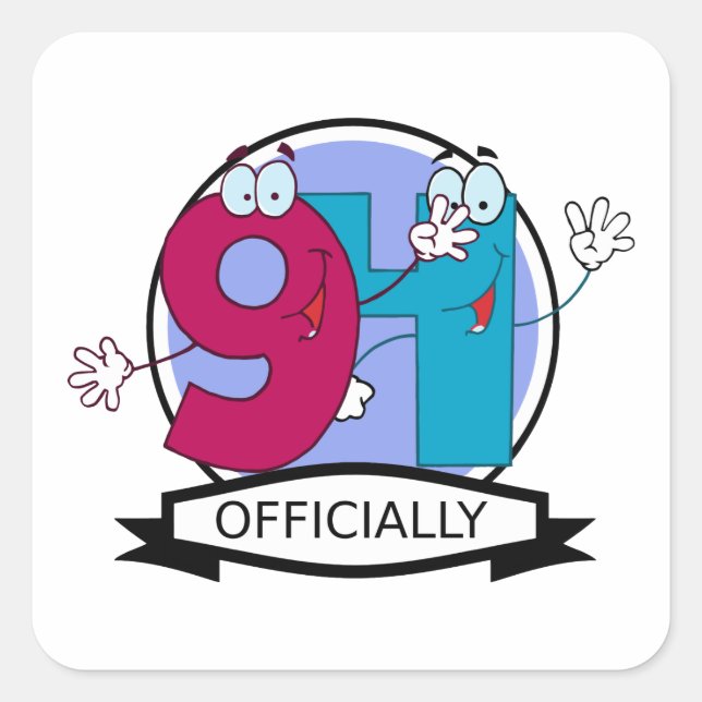 Officially 94 Birthday Banner Square Sticker (Front)