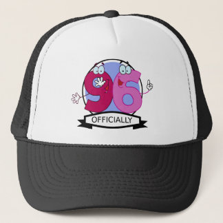 Officially 96 Birthday Banner Trucker Hat