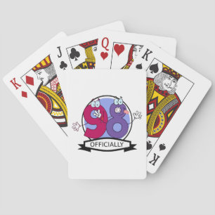 Officially 98 Birthday Banner. Playing Cards