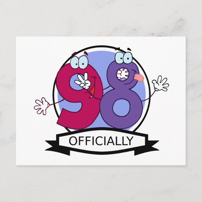 Officially 98 Birthday Banner. Postcard (Front)