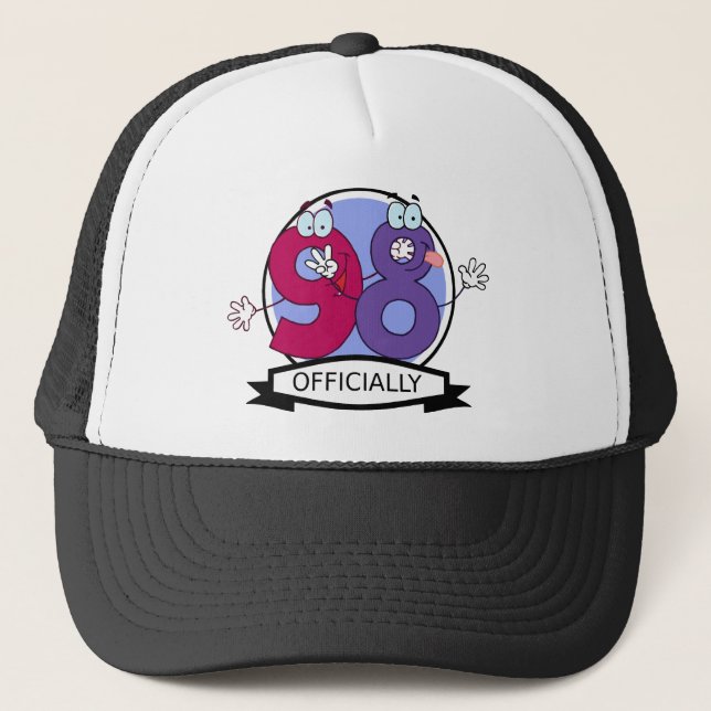 Officially 98 Birthday Banner. Trucker Hat (Front)