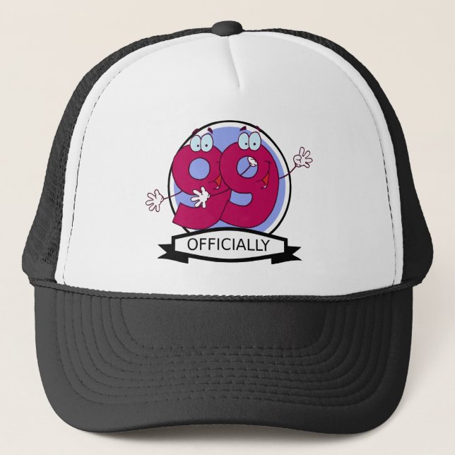 Officially 99 Birthday Banner Trucker Hat (Front)