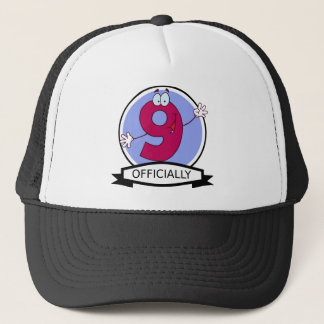 Officially 9 Birthday Banner Trucker Hat