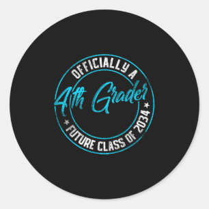 Officially A 4th Grader Future Cl 20 First Day Vin Classic Round Sticker
