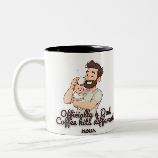 Officially a Dad Coffee Mug – Funny New Dad Gift  (Left)