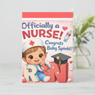 Officially a Nurse Baby Sprinkle Invitation   Cute