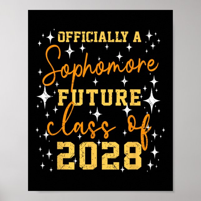 Officially A Sophomore Future Cl Of 2028 Funny Fir Poster (Front)