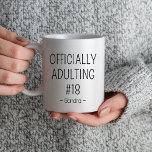 Officially Adulting 18th Birthday Party Girls Boys<br><div class="desc">Officially Adulting 18th Birthday Party Girls Boys Mug</div>