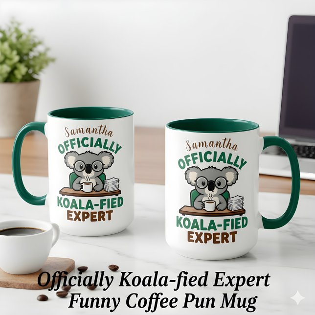 Officially Koala-fied Expert Funny Coffee Pun Mug (Creator Uploaded)