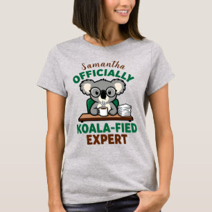 Officially Koala-fied Expert Funny Coffee Pun T-Shirt