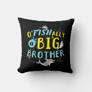 Officially - O'Fishally a Big Brother Pun Throw Pillow