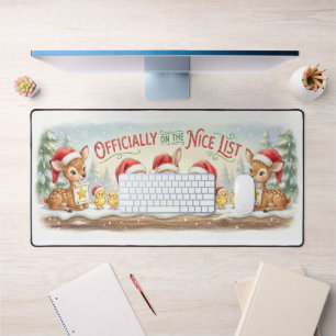 Officially On The Nice List – Cute Woodland Christ Desk Mat