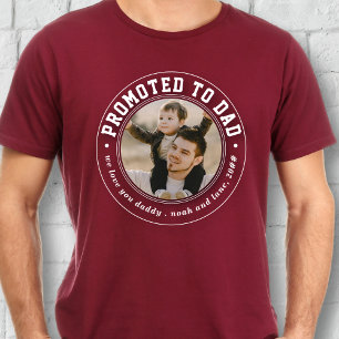Officially Promoted to Dad Classic Red Badge Photo T-Shirt