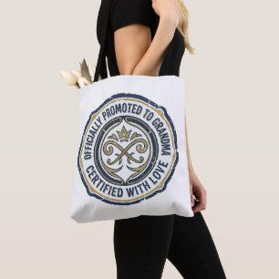 Officially Promoted to Grandma Announcement Tote Bag