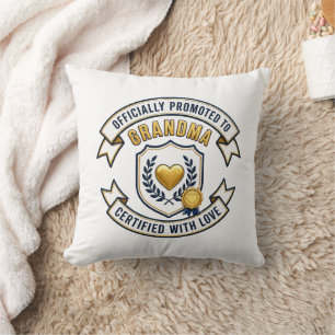 Officially Promoted to Grandma Throw Pillow