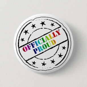 "Officially Proud" gay pride 2 Inch Round Button