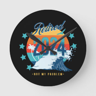 Officially Retired 2024 Round Clock