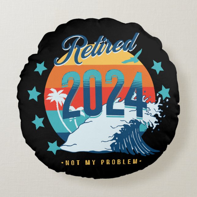 Officially Retired 2024 Round Pillow (Front)