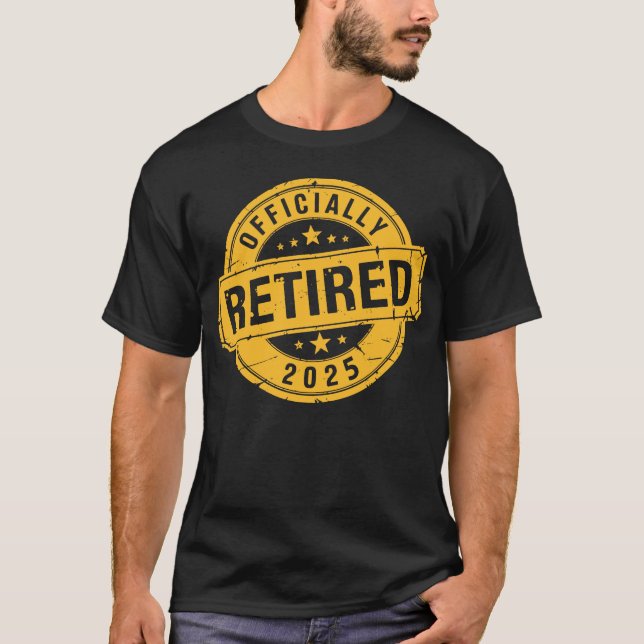 Officially Retired 2025 Badge Design T-Shirt (Front)