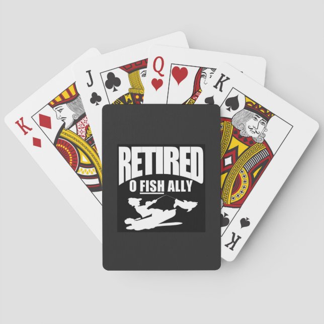 Officially retired fisherman napkins playing cards (Back)