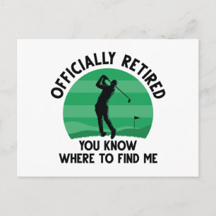 Officially Retired Golf Postcard