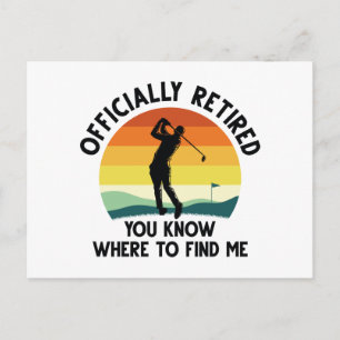 Officially Retired Golf Postcard
