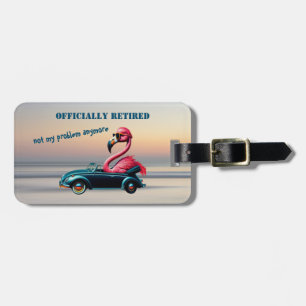 Officially Retired Pink Flamingo in Convertible Luggage Tag