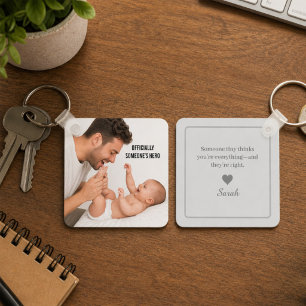 Officially Someone’s Hero First Father's Day Photo Keychain