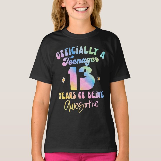 Officially Teenager 13 Years Of Being Awesome 13th T-Shirt (Front)
