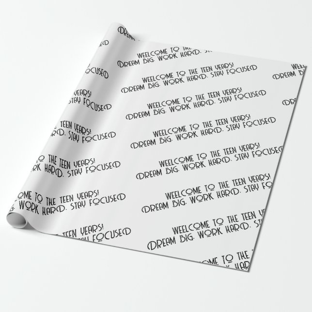 Officially teenager 13th Dream big Motivational Wrapping Paper (Unrolled)