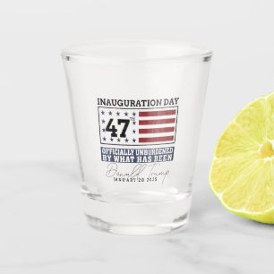 Officially Unburdened By What Has Been Trump 47  Shot Glass
