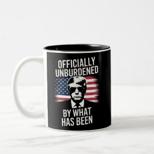 Officially Unburdened By What Has Been Trump Two-Tone Coffee Mug