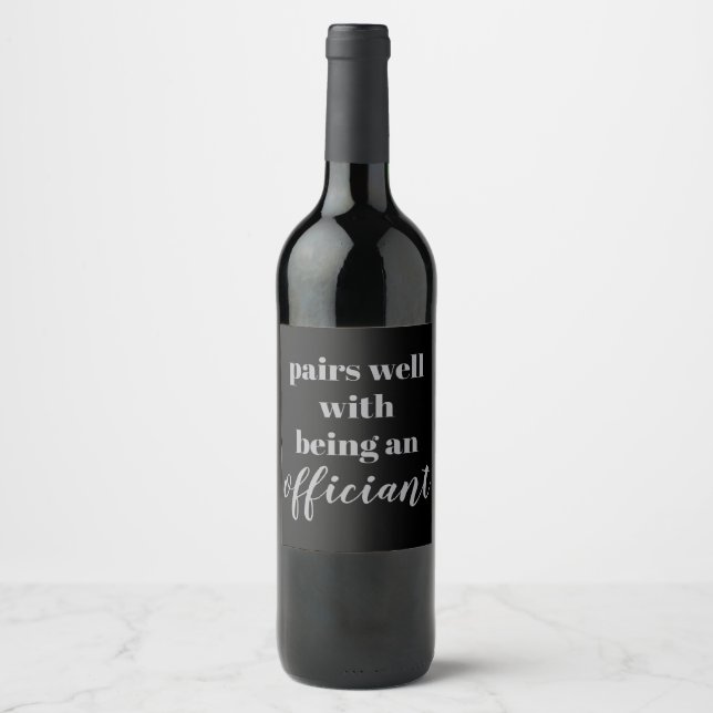 Officiant Proposal Gift Will You Marry Us Pastor Wine Label (Front)