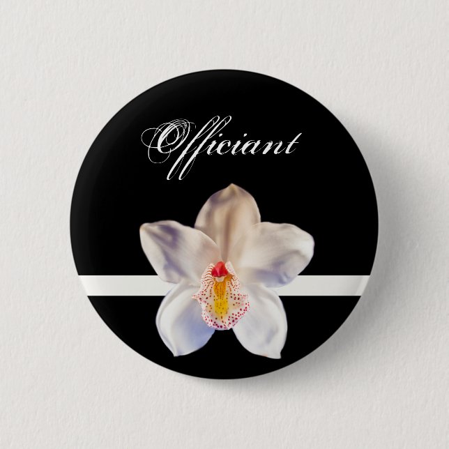 Officiant Wedding ID Badge 2 Inch Round Button (Front)