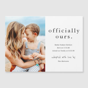 Officiellement notre Faire-part d'adoption photo