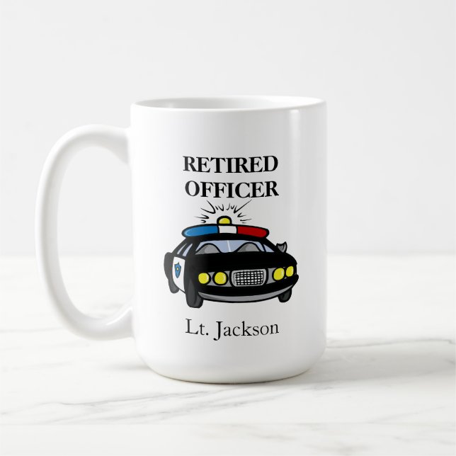 Officier de police retraité personnalisé Café Mug (Gauche)