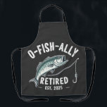 Offishally Retired est 2025 Fisher Dad Retirement Apron<br><div class="desc">offishally retired 2025,  fishing retirement shirt,  dad fishing retirement gift,  fisher hobby design,  retired fisher dad shirt,  fishing passion retirement,  offishally retired gift,  angler retirement shirt,  fishing milestone 2025,  fisherman retirement graphic</div>