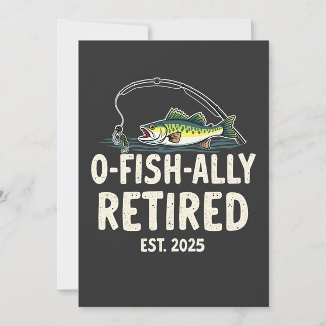 Offishally Retired Est. 2025 Retirement Fisher Dad Thank You Card (Front)