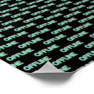 Offline Aesthetic Vaporwave Japanese Disconnected Poster