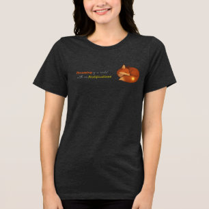"Offline Dreams – Sleeping Fox Minimalist " Tri-Blend Shirt