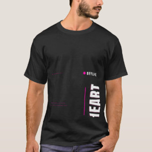 Offline Heart Tech Typography Design T-Shirt