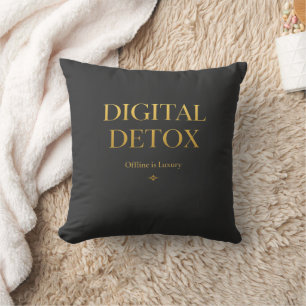 Offline is Luxury" Minimalist Zen Aesthetic Hoodie Throw Pillow