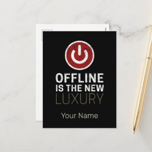 Offline Is The New Luxury Saying Pause Vintage Holiday Postcard