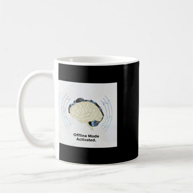 Offline Mode Activated - Digital Detox Mental Heal Coffee Mug (Left)