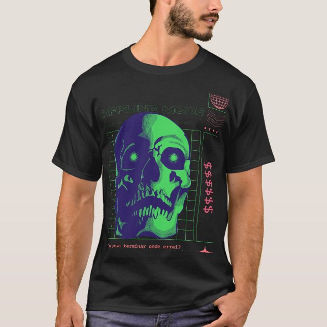Offline Mode Barcode T-Shirt – Minimal & Aesthetic (Front)