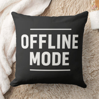 OFFLINE MODE Minimal Typography T-Shirt Design Throw Pillow
