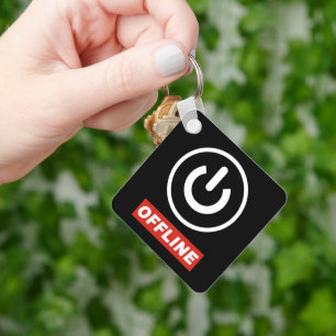 Offline Power Button To Relax Chill Or Switch Off Keychain