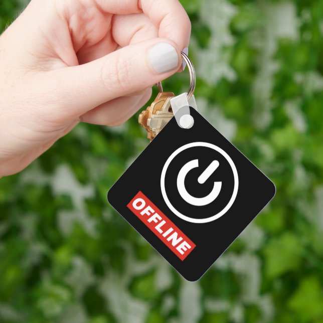 Offline Power Button To Relax Chill Or Switch Off Keychain (Hand)