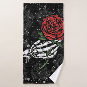 Offrande de rose squelette argentée gothique glamo